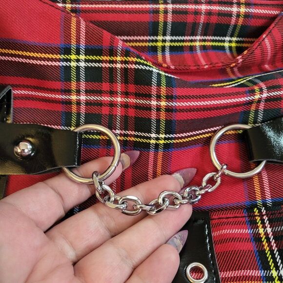 NEW Large Red Plaid Tote Bag - Picture 5 of 7